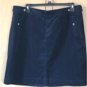 Talbots 18W dark navy, fine whale, corduroy skirt.